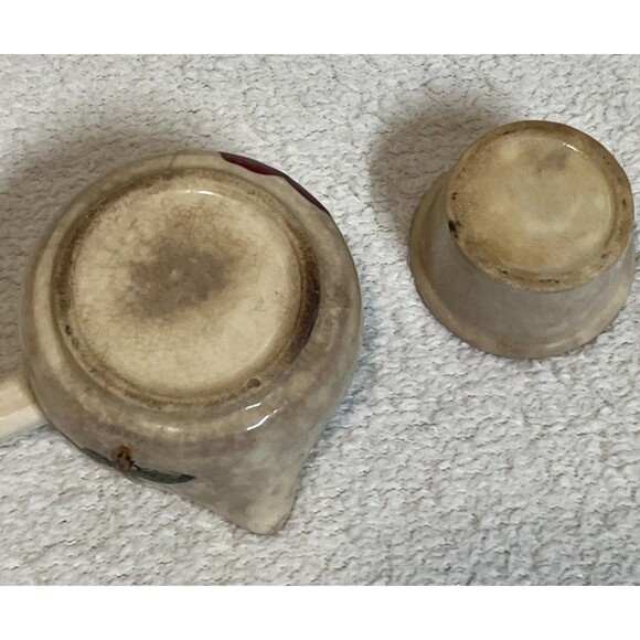 Vintage Rare 1960s Apples Butter Melter Syrup Warmer & Dipping Cup Hand Painted - Picture 7 of 9